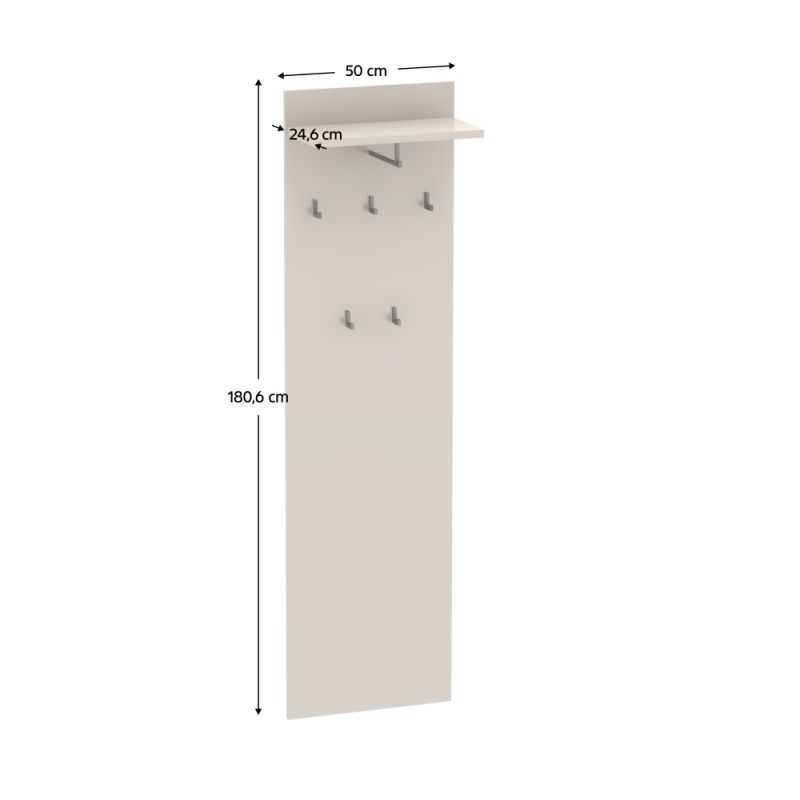 Vešiakový panel, 50cm, kašmír, RIOMA NEW TYP 19