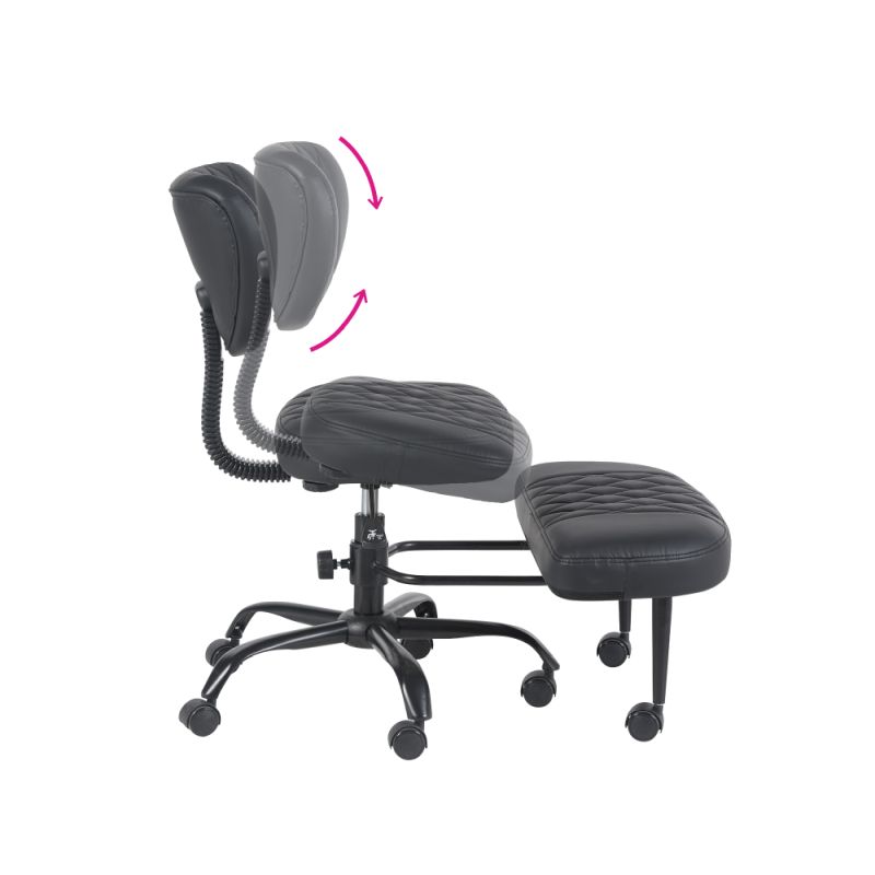 Ergonomická kľakačka, 44cm, čierna ekokoža, čierny kov, SAMER