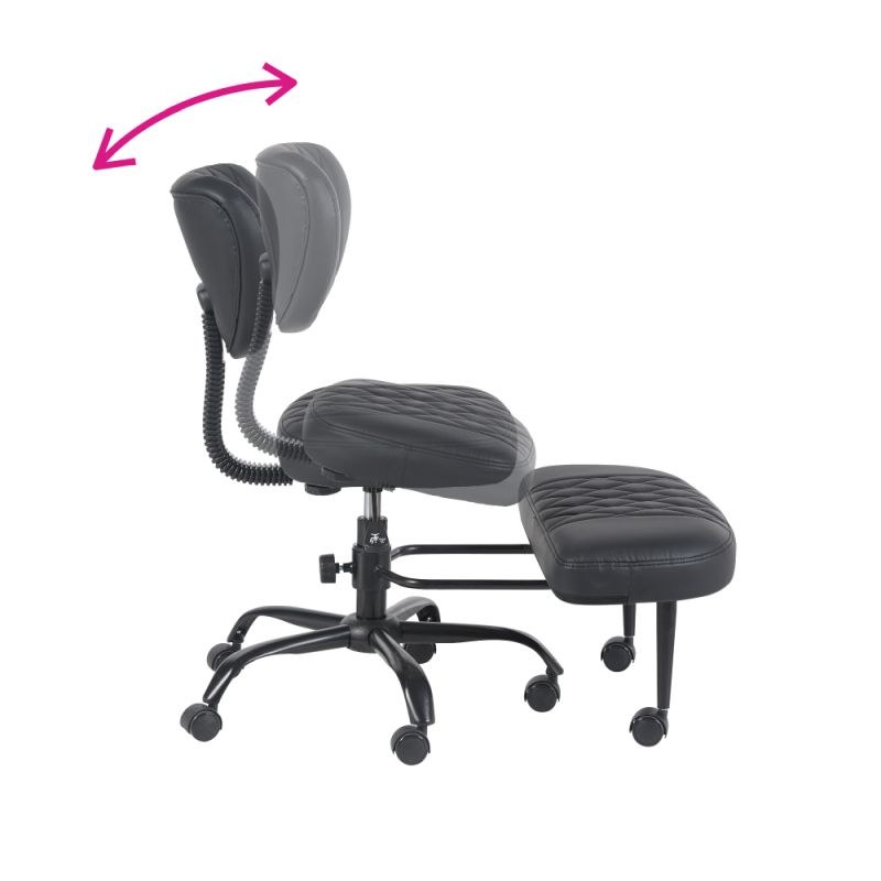Ergonomická kľakačka, 44cm, čierna ekokoža, čierny kov, SAMER
