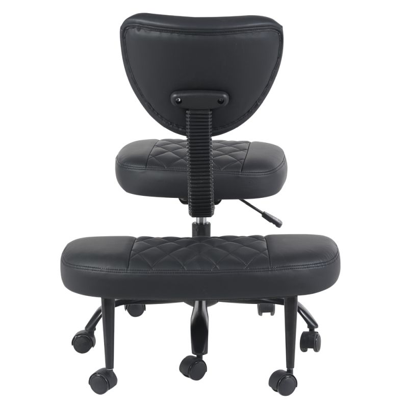 Ergonomická kľakačka, 44cm, čierna ekokoža, čierny kov, SAMER