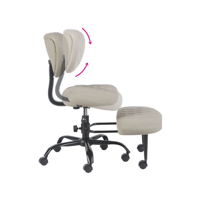 Ergonomická kľakačka, 44cm, sivohnedá Taupe ekokoža, čierny kov, SAMER