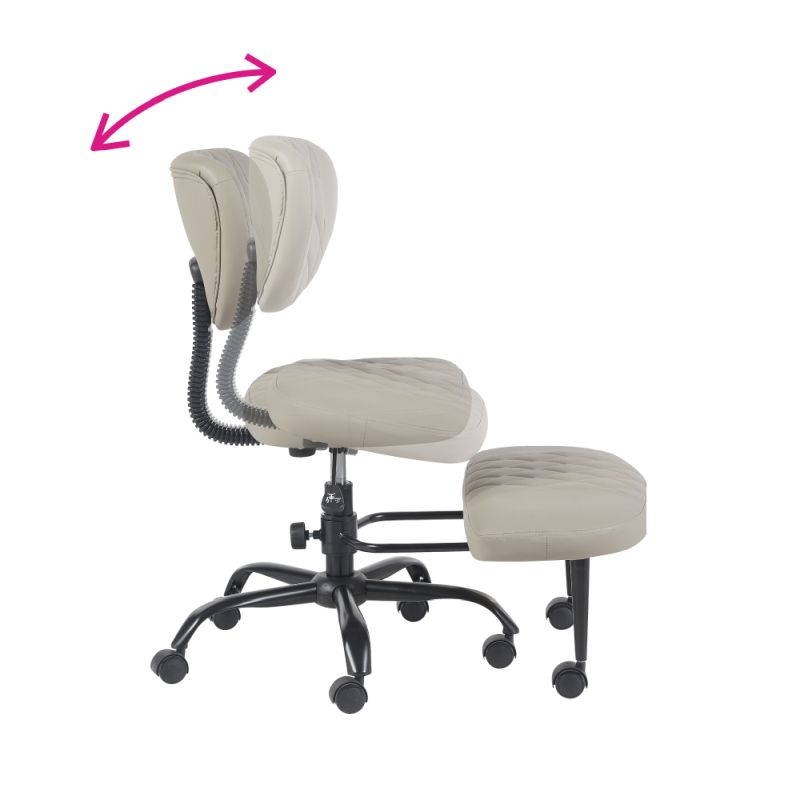 Ergonomická kľakačka, 44cm, sivohnedá Taupe ekokoža, čierny kov, SAMER