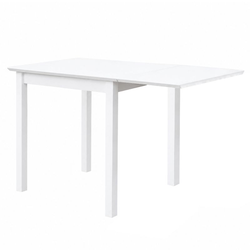 Jedálenský set s rozkladacím stolom, 1+4, 75x75cm, biely, sivý, BJORK 1+4