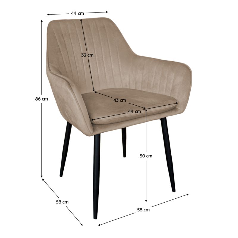 Dizajnové kreslo, sivohnedá Taupe Velvet látka, nohy kov čierny, ZIRKON NEW