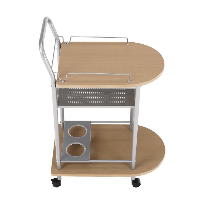 Servírovací stolík, 60cm, buk, strieborný, LIMA