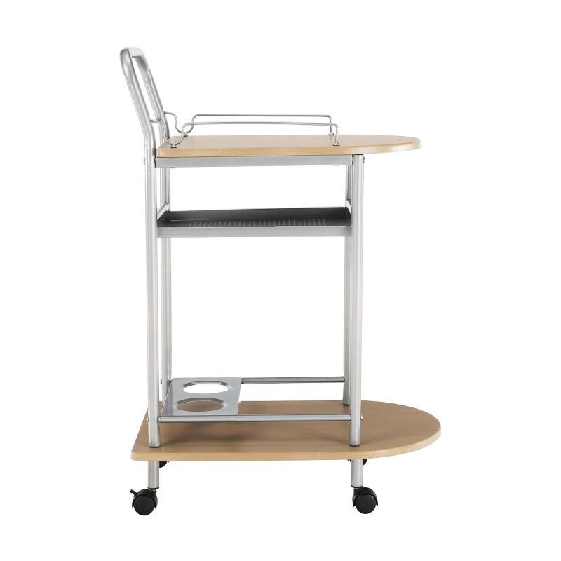 Servírovací stolík, 60cm, buk, strieborný, LIMA