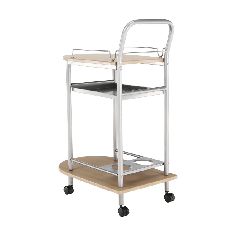 Servírovací stolík, 60cm, buk, strieborný, LIMA