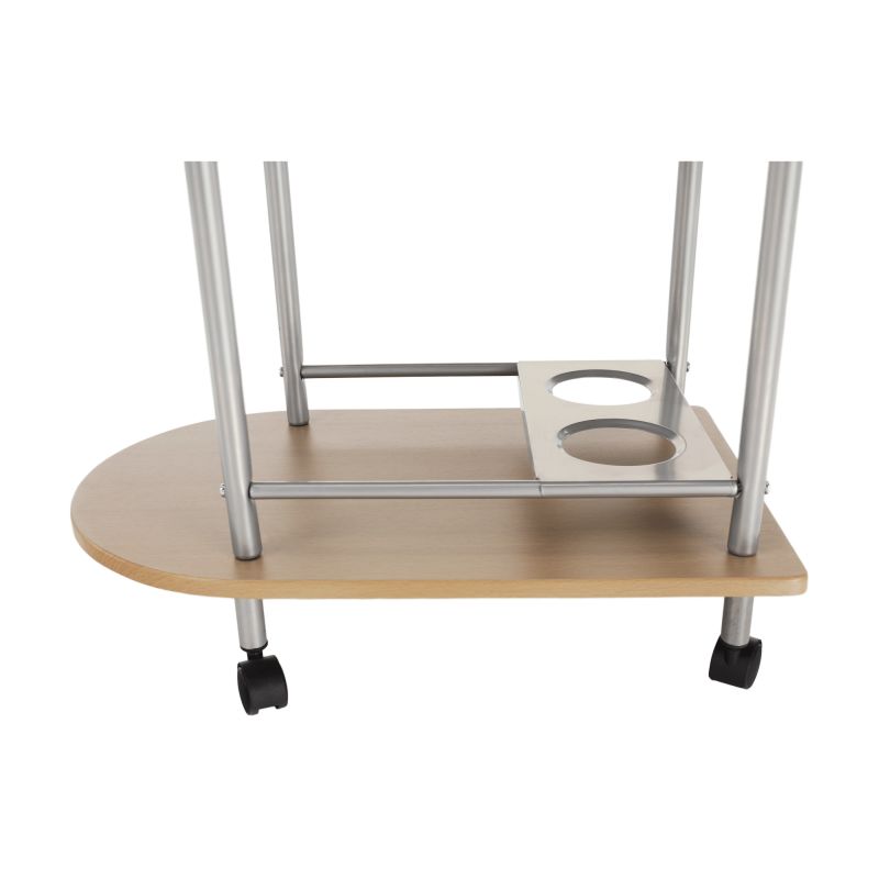 Servírovací stolík, 60cm, buk, strieborný, LIMA