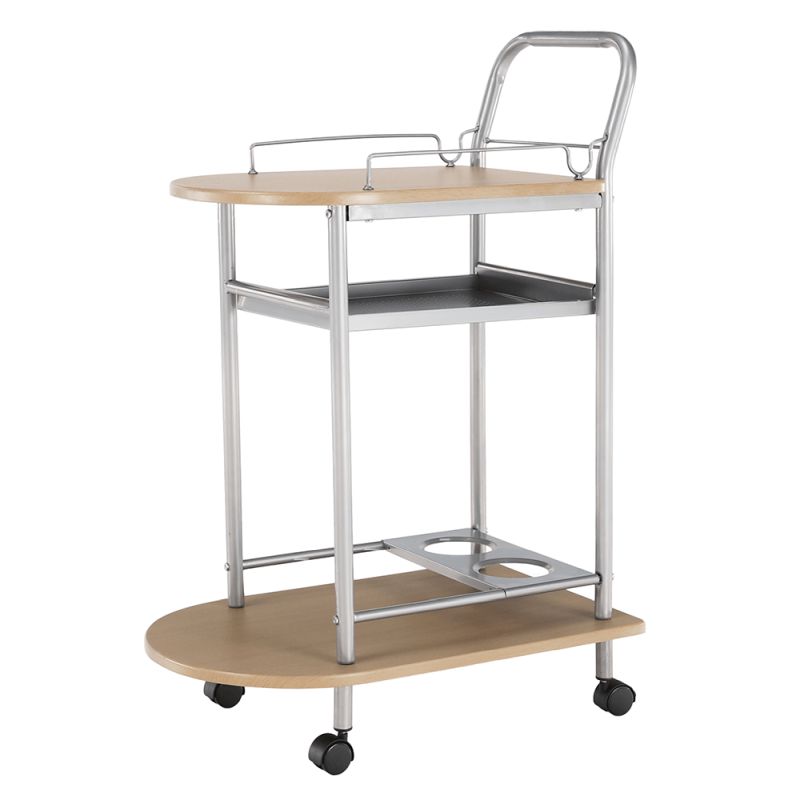 Servírovací stolík, 60cm, buk, strieborný, LIMA