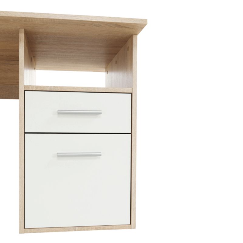 PC stôl, 203x176cm, dub sonoma, biely, MAURUS NEW MA11
