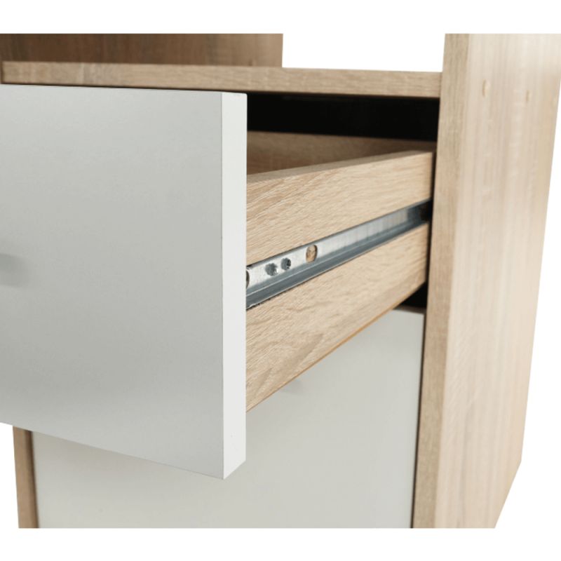 PC stôl, 203x176cm, dub sonoma, biely, MAURUS NEW MA11