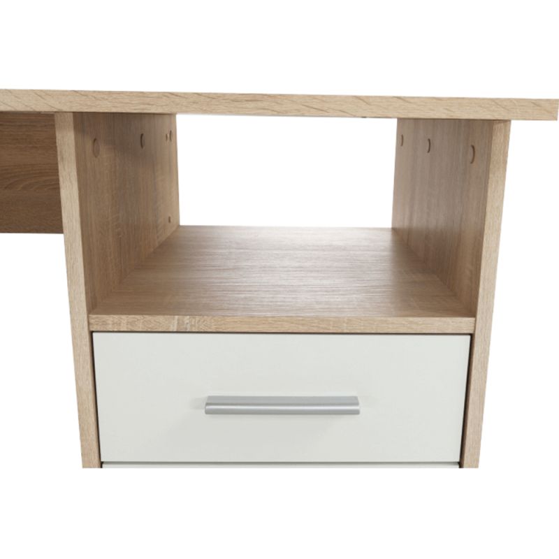 PC stôl, 203x176cm, dub sonoma, biely, MAURUS NEW MA11