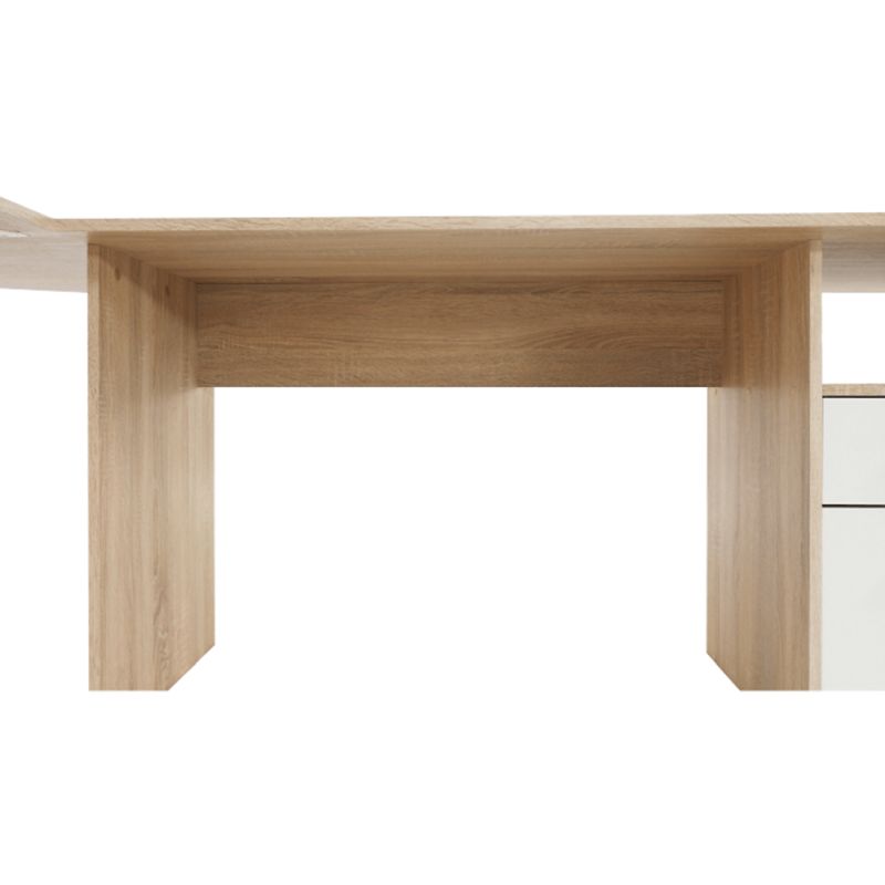 PC stôl, 203x176cm, dub sonoma, biely, MAURUS NEW MA11
