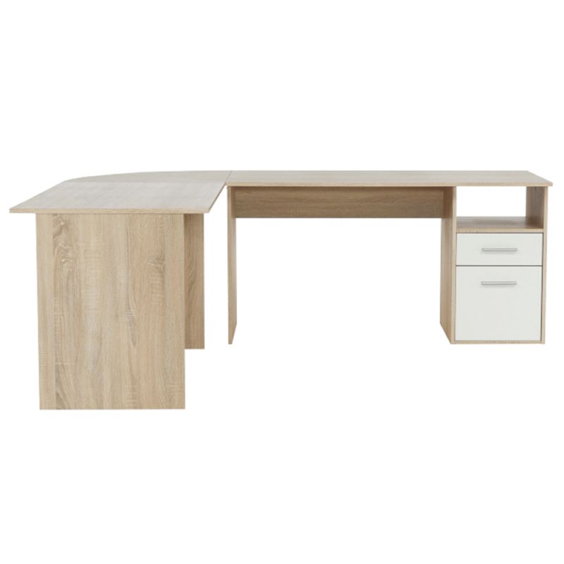 PC stôl, 203x176cm, dub sonoma, biely, MAURUS NEW MA11