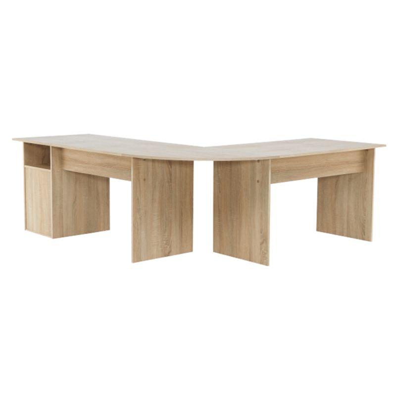 PC stôl, 203x176cm, dub sonoma, biely, MAURUS NEW MA11