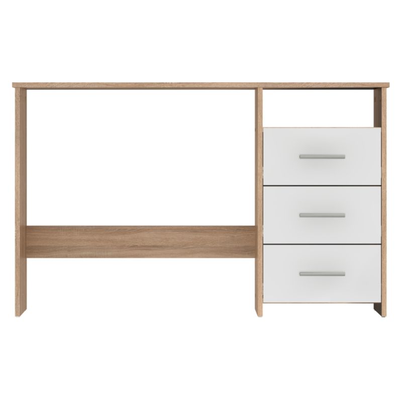 PC stôl, 123x50cm, dub sonoma, biela, LARISTOTE NEW