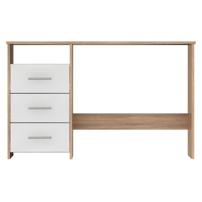 PC stôl, 123x50cm, dub sonoma, biela, LARISTOTE NEW
