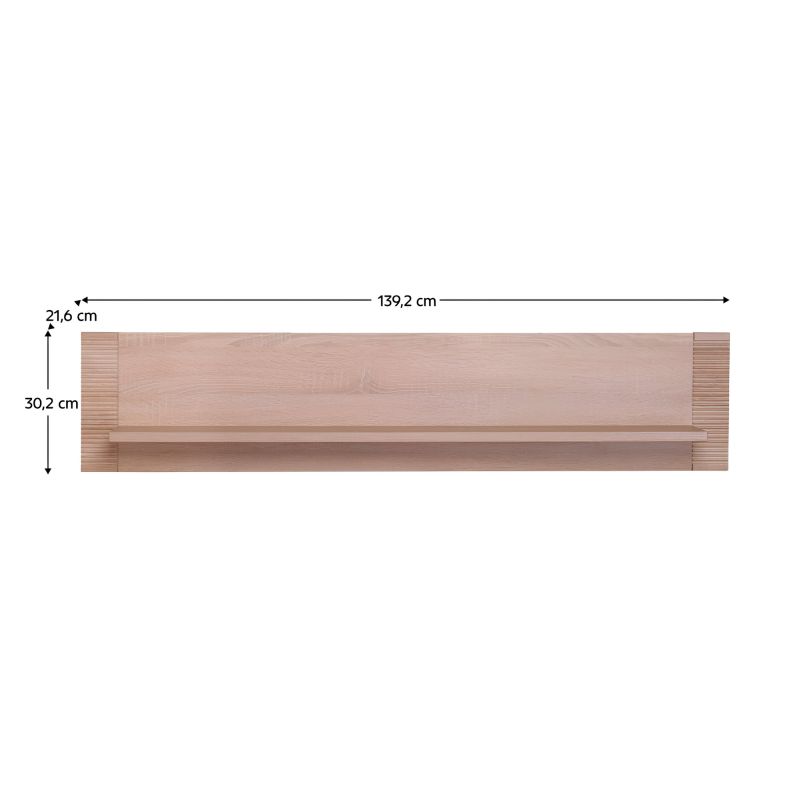 Polica závesná, 139cm, dub sonoma, GRAND typ 17