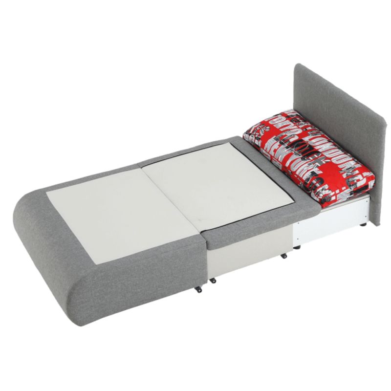 Kreslo, rozkladacie, sivá látka, KENY NEW