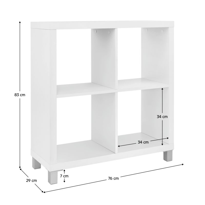 Regál, 76cm, biely, TOFI 2 NEW