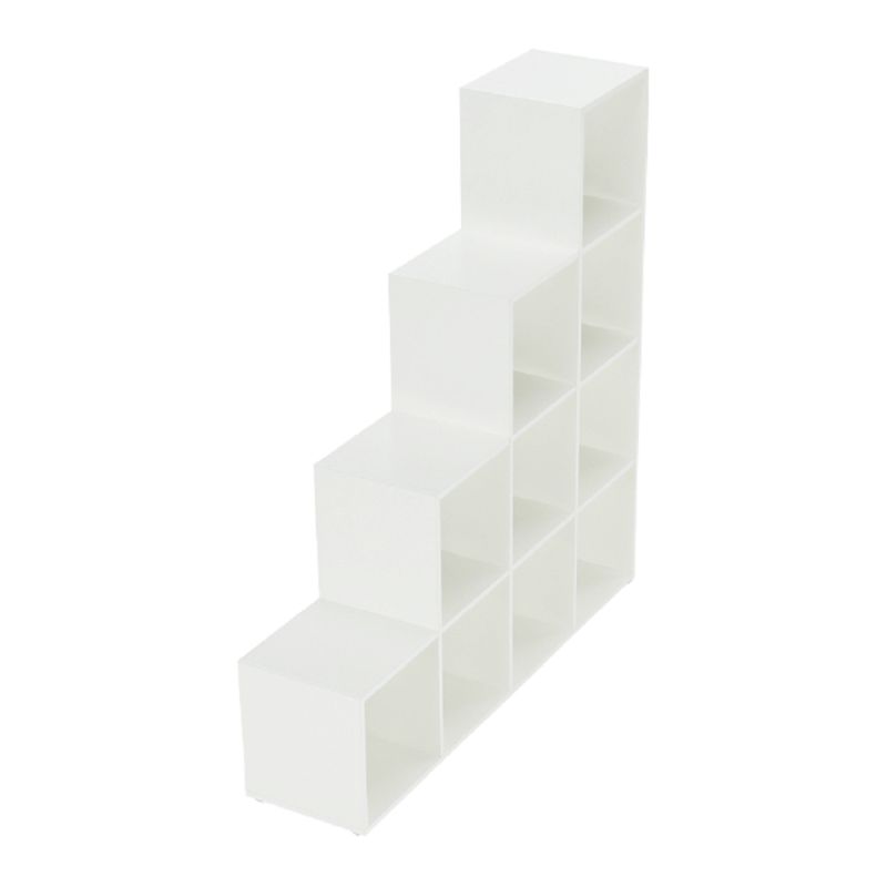Regál, 139cm, biely, pyramída, NORAH