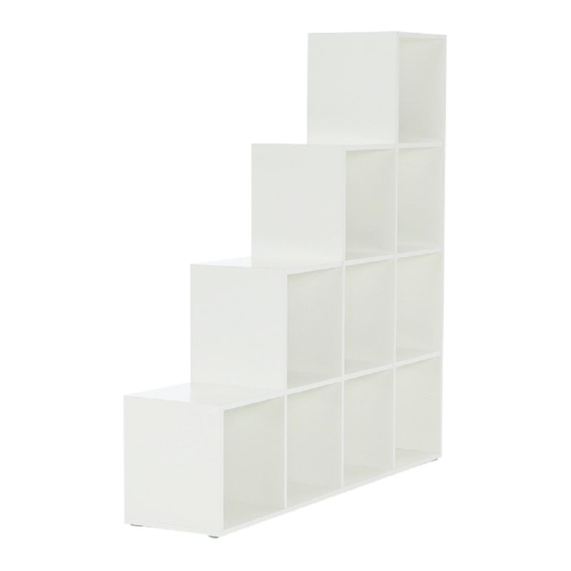 Regál, 139cm, biely, pyramída, NORAH