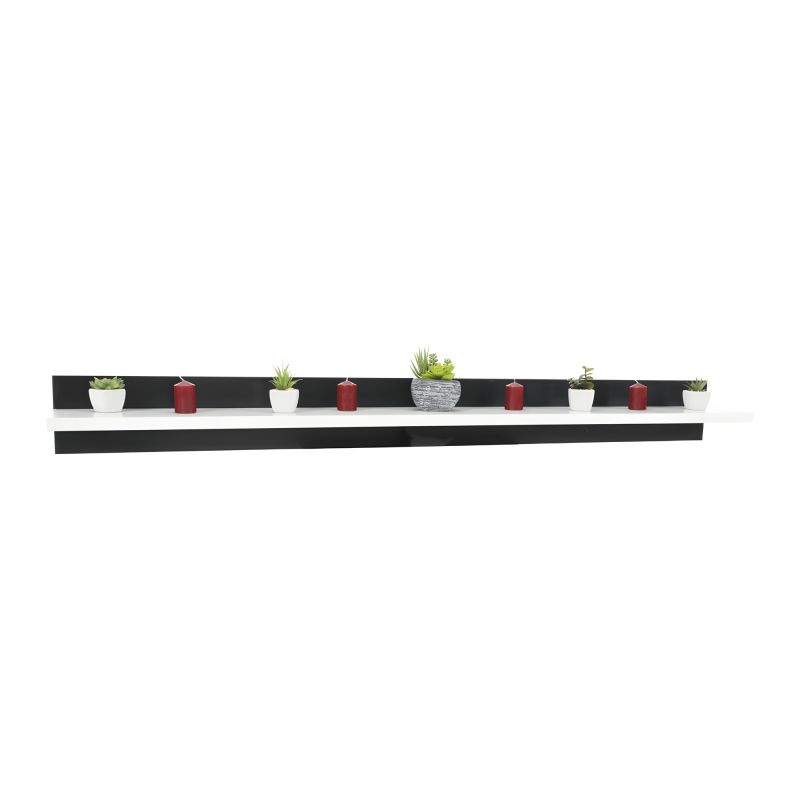 Obývacia stena, 250cm, biela, čierna, LEO