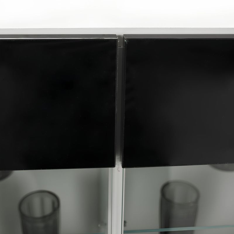 Obývacia stena, 250cm, biela, čierna, LEO