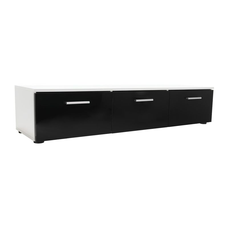 Obývacia stena, 250cm, biela, čierna, LEO
