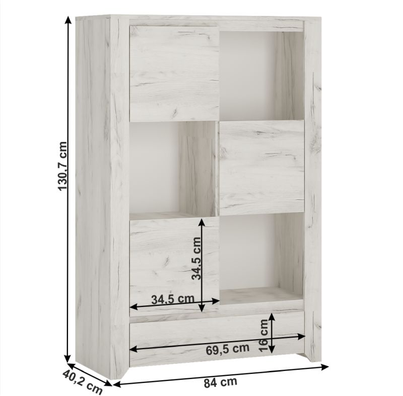 Komoda, 84cm, biela, craft, ANGEL typ 31 3D1S
