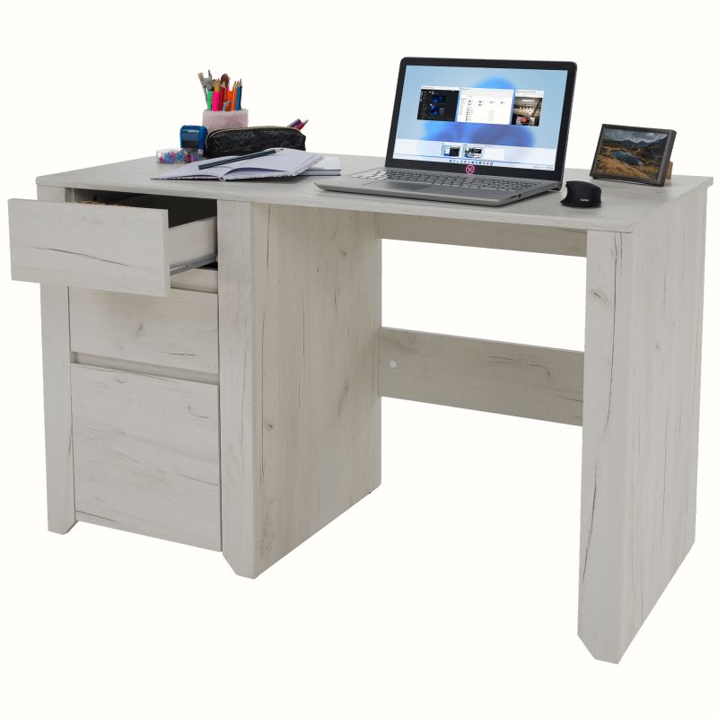 PC stôl, 118x60cm, biely craft, ANGEL typ 80 3S