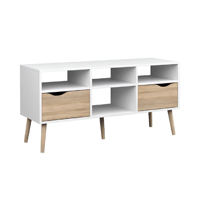 TV stolík, 117cm, dub sonoma, biely, OSLO 75391