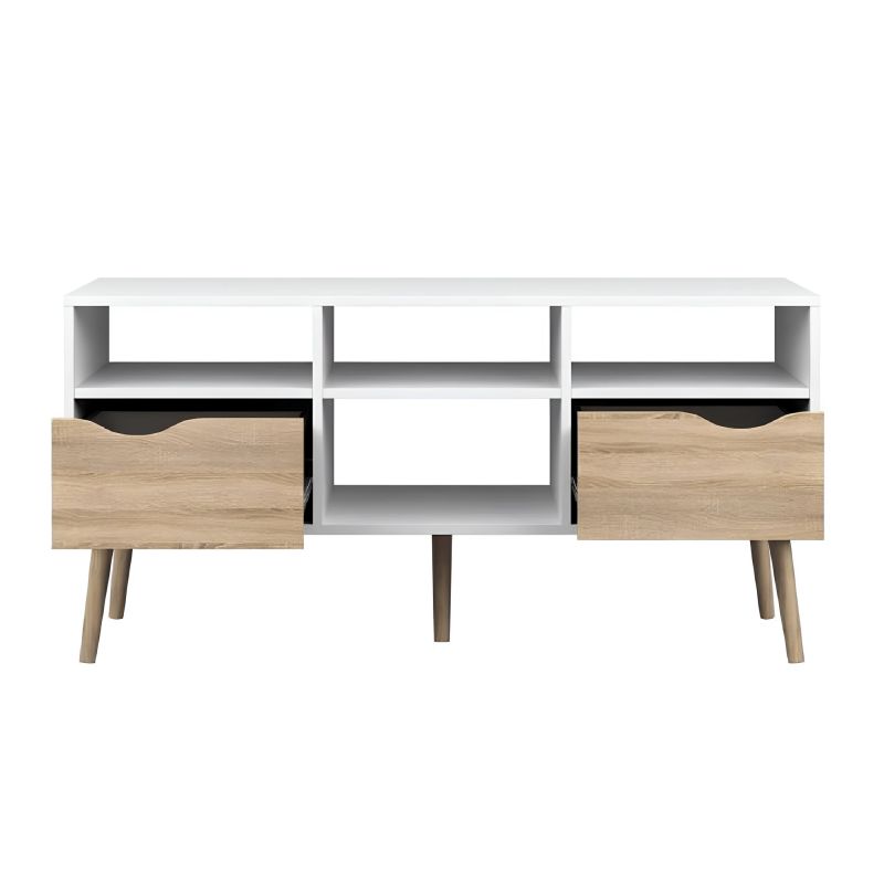 TV stolík, 117cm, dub sonoma, biely, OSLO 75391