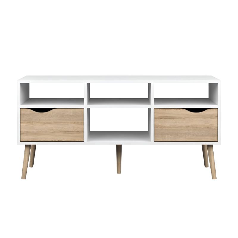 TV stolík, 117cm, dub sonoma, biely, OSLO 75391