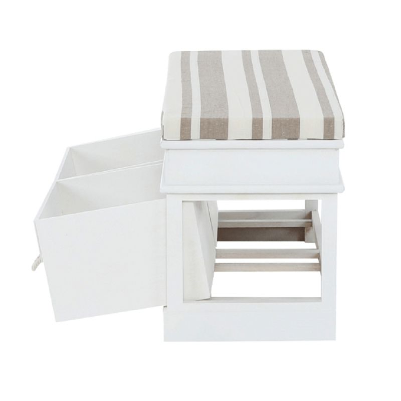 Lavica, 70cm, s vankúšom, biela, svetlohnedá, SEAT BENCH 1