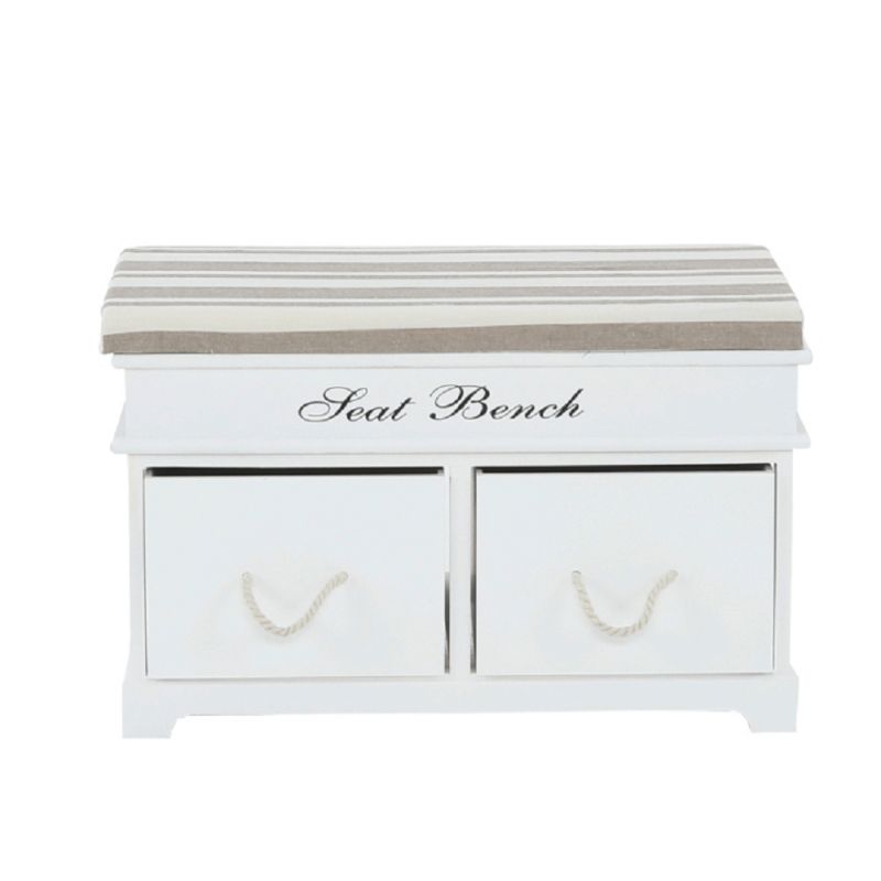 Lavica, 70cm, s vankúšom, biela, svetlohnedá, SEAT BENCH 1