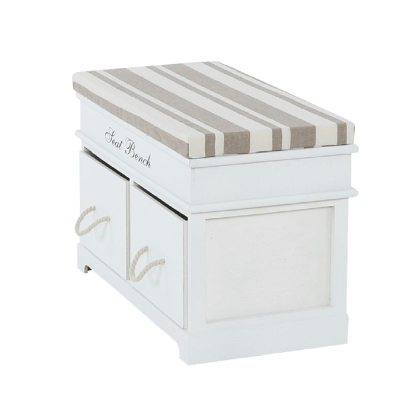 Lavica, 70cm, s vankúšom, biela, svetlohnedá, SEAT BENCH 1