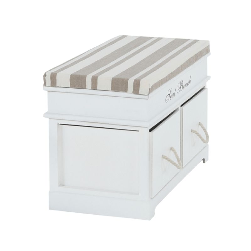 Lavica, 70cm, s vankúšom, biela, svetlohnedá, SEAT BENCH 1