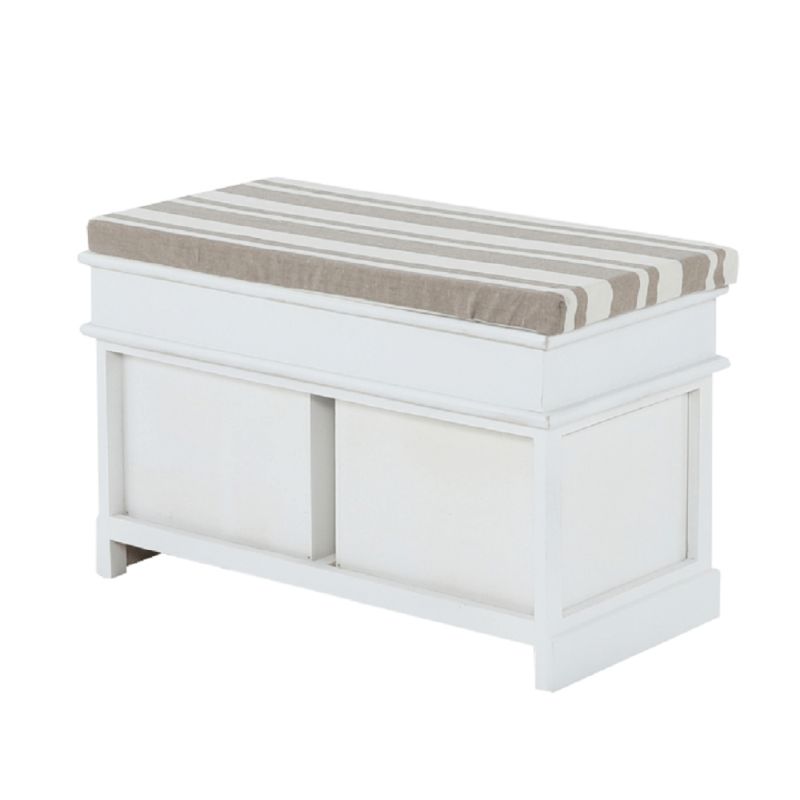 Lavica, 70cm, s vankúšom, biela, svetlohnedá, SEAT BENCH 1