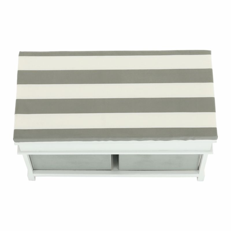 Lavica, 70cm, s vankúšom, biela, sivá, SEAT BENCH 2