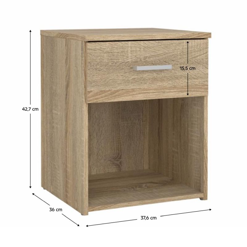 Nočný stolík, 38cm, dub sonoma, GARBO