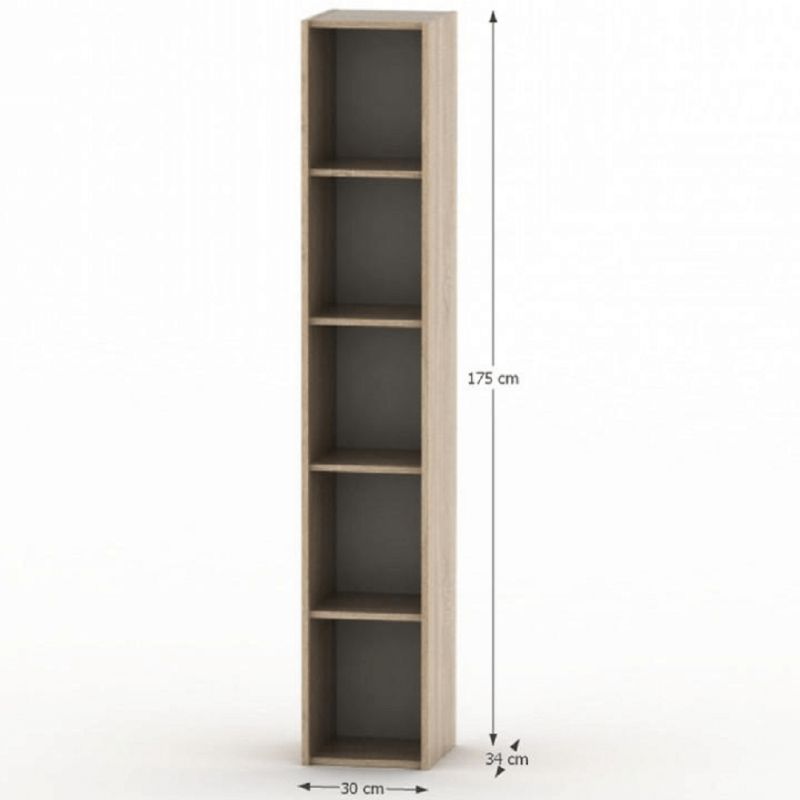Regál, 30cm, 4 policový, dub sonoma, TEMPO ASISTENT NEW 009