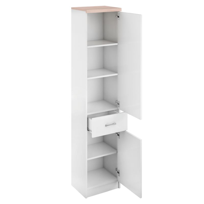 Regál, 40cm, biely, dub sonoma, TOPTY 2d1s