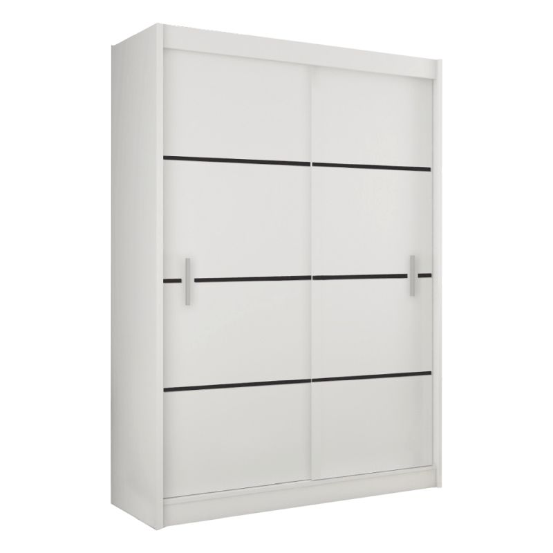 Skriňa, 150cm, kombinovaná, biela, čierna, MERINA 150