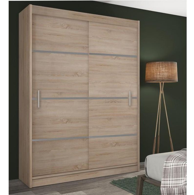 Skriňa, 150cm, kombinovaná, dub sonoma, sivá, MERINA 150