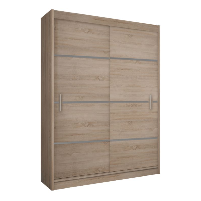 Skriňa, 150cm, kombinovaná, dub sonoma, sivá, MERINA 150
