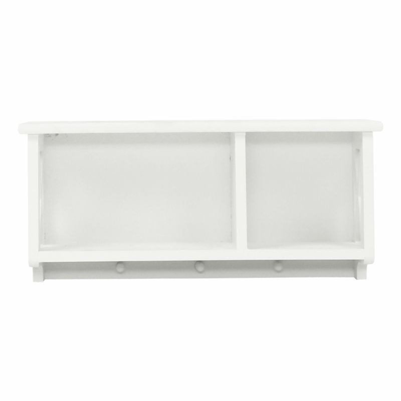 Polica, 55cm, drevo, prútie, biela, RAFAELLO
