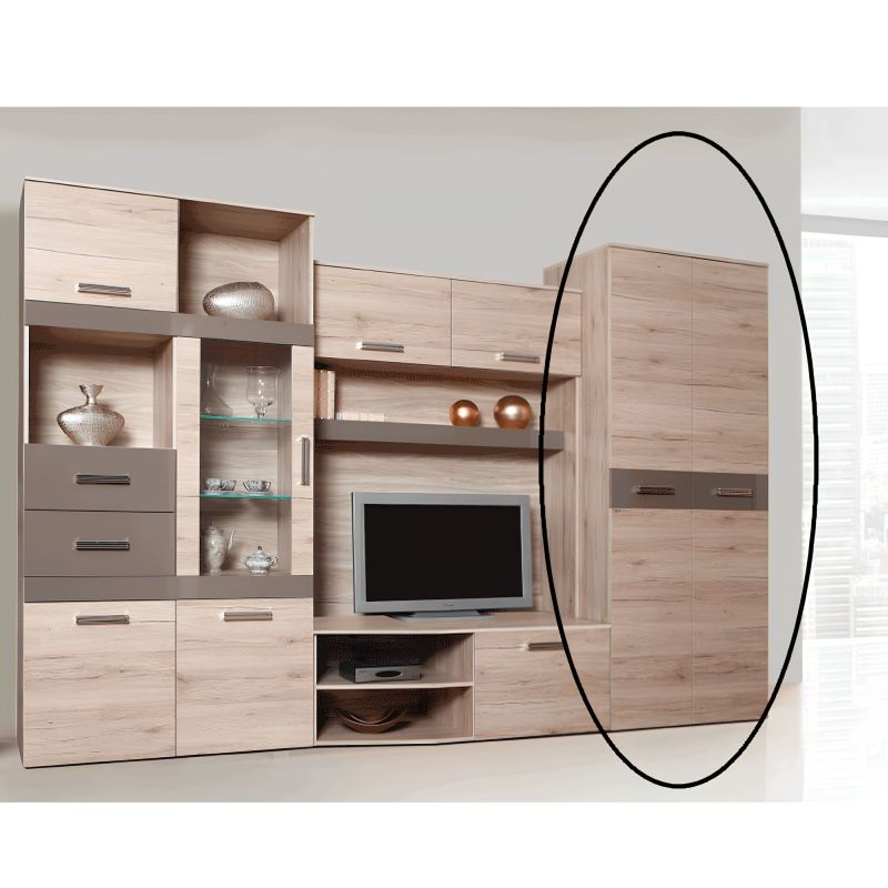 Obývacia stena, 300cm, dub san marino, latte, ASSOR