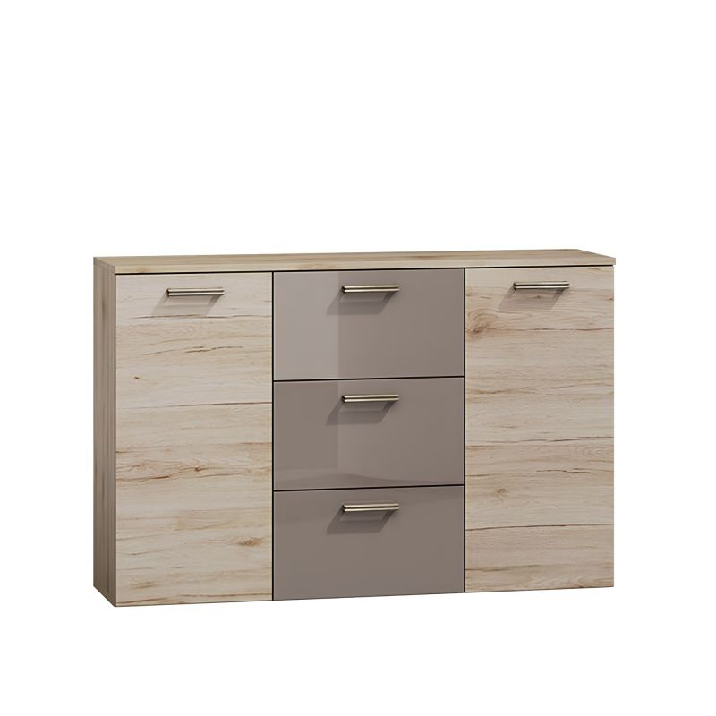 Komoda, 130cm, kombinovaná, dub san marino, latte, ASSOR