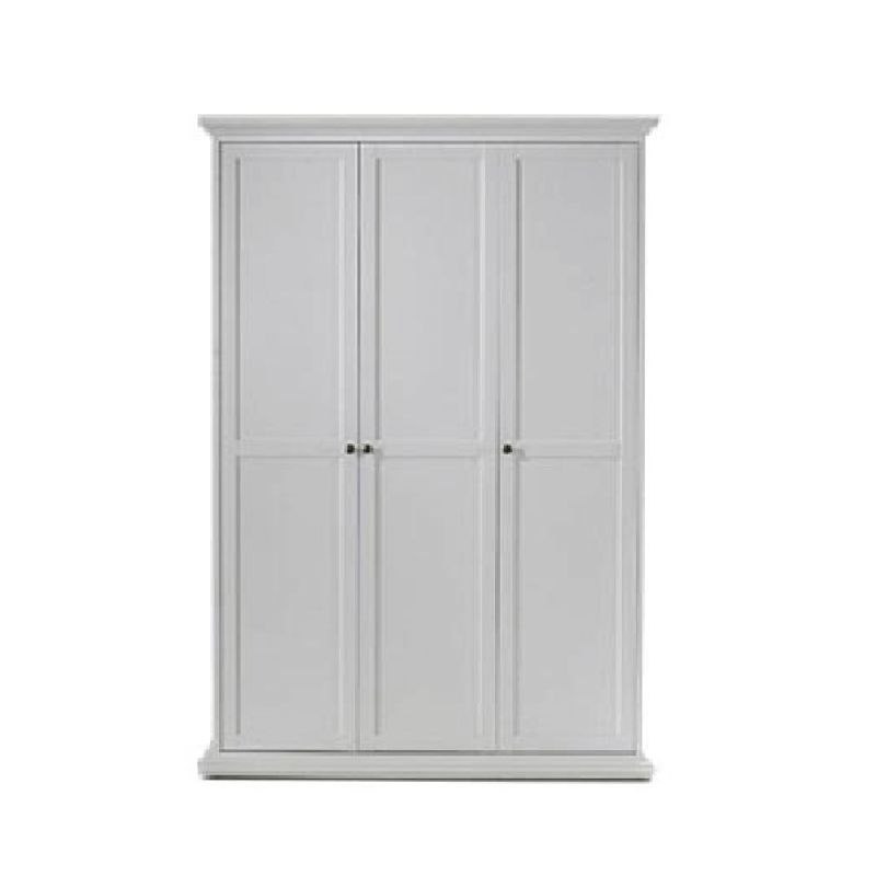 Skriňa, 139cm, kombinovaná, biela, PARIS 3D